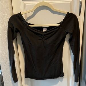 Hollister Black Off-Shoulder Long Sleeve Top